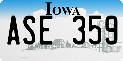 IA license plate ASE359