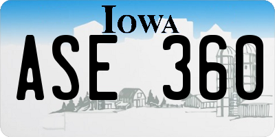 IA license plate ASE360