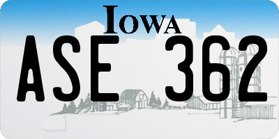 IA license plate ASE362