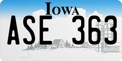 IA license plate ASE363