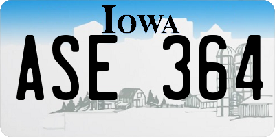 IA license plate ASE364