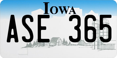 IA license plate ASE365