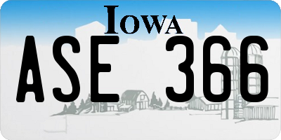 IA license plate ASE366