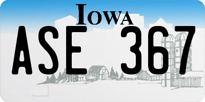 IA license plate ASE367