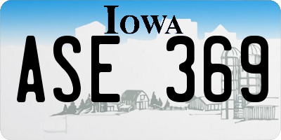 IA license plate ASE369
