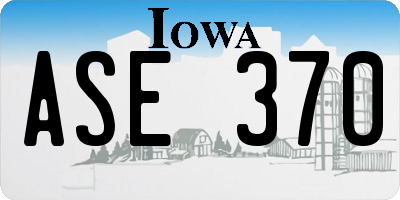 IA license plate ASE370