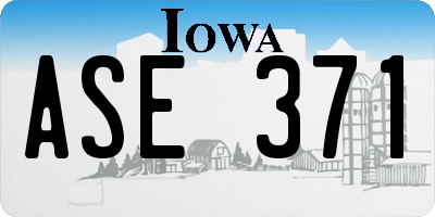 IA license plate ASE371