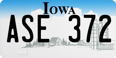 IA license plate ASE372