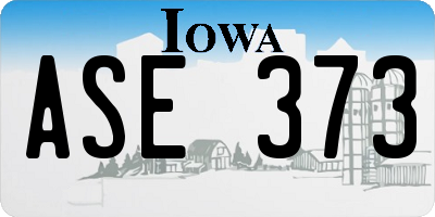 IA license plate ASE373