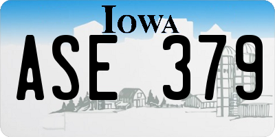 IA license plate ASE379
