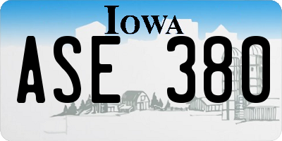IA license plate ASE380