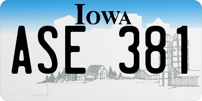 IA license plate ASE381