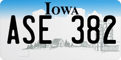 IA license plate ASE382