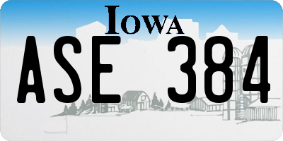 IA license plate ASE384