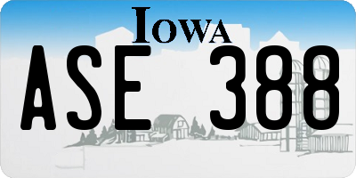 IA license plate ASE388