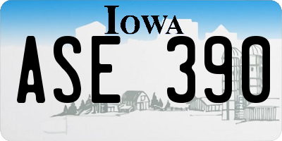 IA license plate ASE390