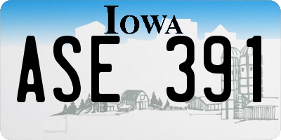 IA license plate ASE391