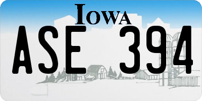 IA license plate ASE394