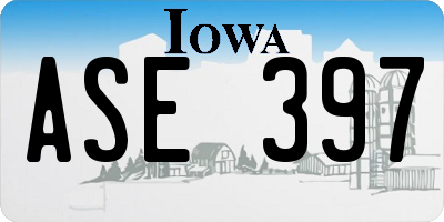 IA license plate ASE397