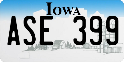 IA license plate ASE399