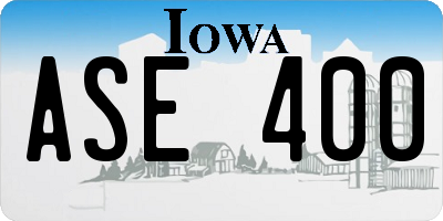 IA license plate ASE400