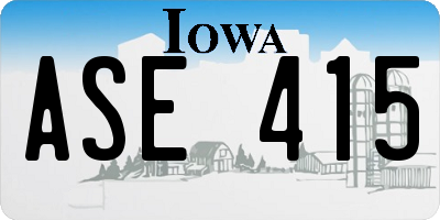 IA license plate ASE415