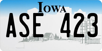 IA license plate ASE423