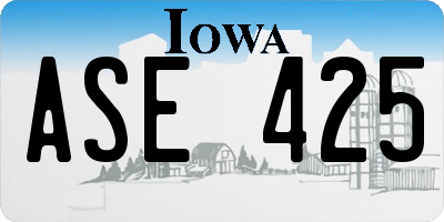 IA license plate ASE425