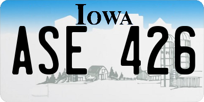 IA license plate ASE426