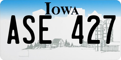 IA license plate ASE427