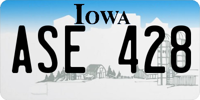 IA license plate ASE428