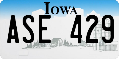 IA license plate ASE429