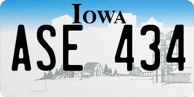 IA license plate ASE434