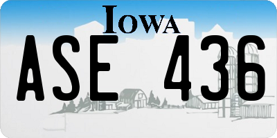 IA license plate ASE436