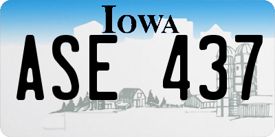 IA license plate ASE437