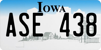 IA license plate ASE438