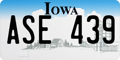 IA license plate ASE439