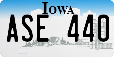 IA license plate ASE440