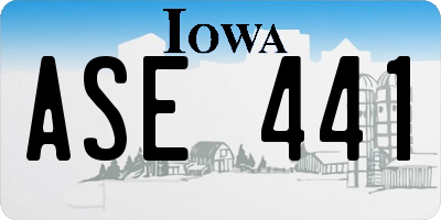 IA license plate ASE441