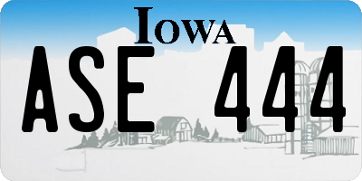 IA license plate ASE444