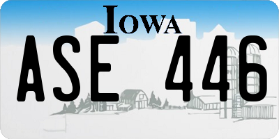 IA license plate ASE446