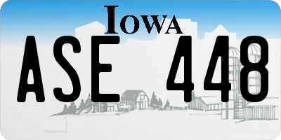 IA license plate ASE448