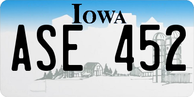 IA license plate ASE452