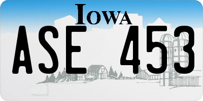 IA license plate ASE453