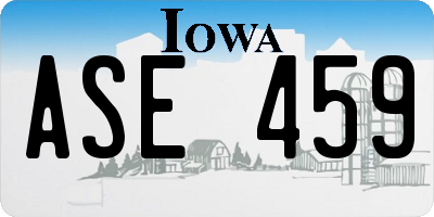 IA license plate ASE459