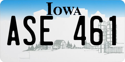 IA license plate ASE461