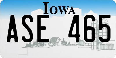 IA license plate ASE465