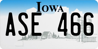 IA license plate ASE466