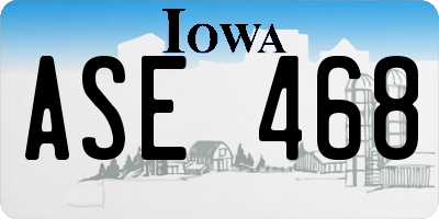 IA license plate ASE468