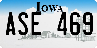 IA license plate ASE469